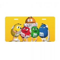 M & M s 있는 자동차 번호판 초콜릿 장식 알루미늄 금속 사인 화장대 태그 12x6, 4, 1개