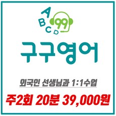 원어민 화상영어 전화영어 비지니스회화 초등파닉스가능 구구영어 주 2회 20분 (화목 총8회) 상품 이미지