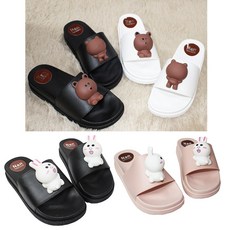 완우유통 귀엽고 푹신한 여성 키높이 슬리퍼 뮬 3.5cm 2종