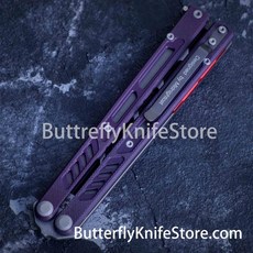 연습용발리송 MAXACE Banshee V2 Balisong Butterflyknifestore 플리퍼 트레이너 베어링 스테인레스 스틸 G10 핸들 14C28N 블레이드 접는 나이, [03] Purple