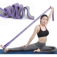 요가 벨트 소도구 밴드 Naiccy Ballet Stretch Band Yoga Strap Leg Opening Waist 9 Levels of Strength Dance Gy, 1個入, purple