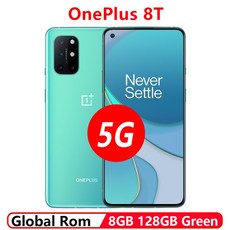 공기계 Original Oneplus 8T 8 T 5G SmartPhone 120Hz Fluid AMOLED Display Snapdragon 865 65W Warp Charge One plus 8T Mobile Phone, CN 12GB 256GB Green 175, Official Standard