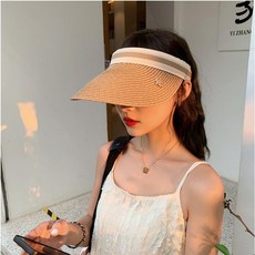 루미나 썬캡 바이저햇 밀짚 여자 모자 라피아 라탄 버킷햇 여름 6color