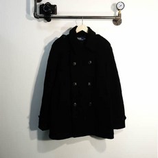 폴로 블랙 울 피코트 남자 M 9131