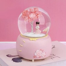 한복 소녀 벚꽃 눈꽃 크리스탈 볼 뮤직박스 8음함 어린이 커플 규밀녀 생일, 10 라지 뮤직밴드+스프링클립