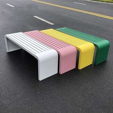 파크 의자 다양한 컬러 철제 야외 흑백 벤치 실내 야외 벤치 긴 의자 스테인레스 스틸 레저 의자 광장 카페 야외 의자, 흰색