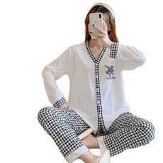 임산부 잠옷 임부잠옷 수유잠옷 임산부잠옷 수유복 홈웨어 를위한 곰 인쇄 출산 간호