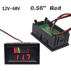 디지털 자동차 60V 블루 용량 인치 표시기 오토바이 12V 056 테스터 납산 LCD 72V 배터리 전압계 전압 전원 레드, 12V-60V Red, 1개