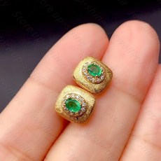 18k천연에메랄드귀걸이