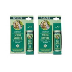 Badger 뱃져 스트레스 수더 밤 스틱 Stress Soother Balm Stick 0.6oz(17g) 2팩, 1개
