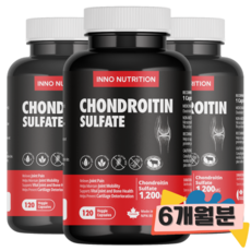 이노뉴트리션 소연골 콘드로이친 1200mg 3병 황산염 저분자 캐나다 식약처 관절 단백질, 120정, 3개