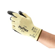 Different Ansell HyFlex 11-500 케블라 장갑 절단 방지 블랙 폼 니트릴 코팅 니트 손목 커프스 미디엄 사이즈 8 (12팩) 826638, Size 8 (Pack of 12), Yellow