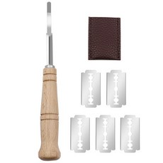 거품기 나무 손잡이 빵 사워도우 베이커용 5 개의 날 라메 반죽 득 칼 주방 도구, [01] Bread Cutter, 1개