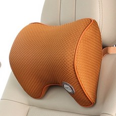 CarStory 고밀도 메모리코튼 차량용 목쿠션 1+1, 브라운, 2개