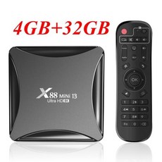 UHD 유튜브 스마트 미디어 플레이어 TV 박스 안드로이드 13.0 X88 미니 13 RK3528 쿼드 코어 2G 16G 4G, 01 4GB 32GB_04 Eu 플러그 - 미디어플레이어추천