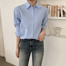 플루터 여성 옥스포드 셔츠 10컬러 S-XL 빅사이즈 - 반팔크롭셔츠