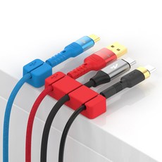 실리콘 케이블 선 정리 고정 홀더 1구 3구, 1개, 케이블홀더3구1P-블랙