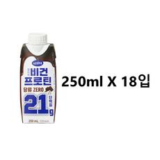 CJ제일제당 얼티브 비건프로틴 초코 250ml x 18개입