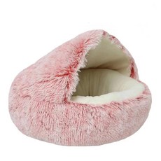 고양이 침대 애완 동물 매트리스 봉제 커버 둥근 강아지 수면 둥, 2.pink, A.40cm, 1개