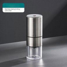 GIANXI 전기 원두 연마기 연마기 가정용 충전식 스테인리스 스틸 코어 휴대용 핸드 커피, Silver SS core, 1개