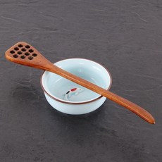 나무 긴 손잡이 꿀 디퍼 벌집 하트 패턴 믹싱 스틱 스푼, 03 brown, 1개