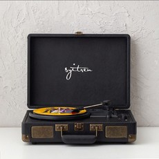 시트로네 ORVOK 블루투스 레트로 감성 턴테이블 감성캠핑 휴대용 LP 플레이어, 퓨어 블랙 업그레이드