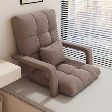 RichMagic 1인용 게으름 사람 좌식겸용 소파 다각도 조절가능 휴대용 접이식 등받이 좌식 의자, 카키