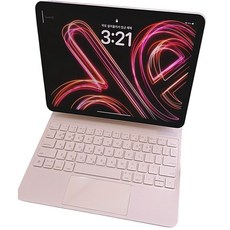 eABANG 아이패드 호환 매직키보드 프로11 12.9 에어4 5 6(M2) LCD 디스플레이 케이스, 마우스 없음, Pro 12.9인치/에어6세대 13인치, 핑크, 인체공학