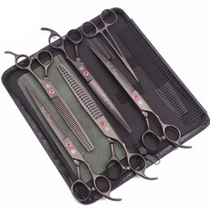 보라색 드래곤 일본 강아지 털 가위 절단 애완 동물 숱가위 청커, 9.Z3005B Hei 7P, 1개