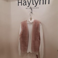 헤이린뉴욕 보들보들 감촉좋은 귀요미 에코퍼 숏 베스트 밍크 조끼(핑크)
