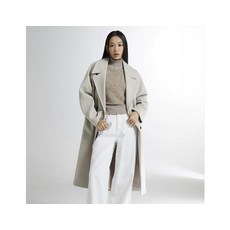 스파오 여성 캐시미어 오버핏 더블 롱 코트402 오트밀 멜란지 200183