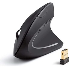2.4G Wireless Vertical Ergonomic Optical Mouse 800 1200 1600 DPI 5 Buttons for Laptop Desktop PC Macbook - Black, 본상품, 본상품