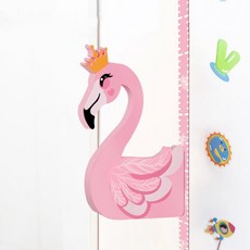 키재기스티커 스티커 장식 자기 흡착 측정 눈금자 동물 스티커 종이 방 벽 높이, Flamingo No Music