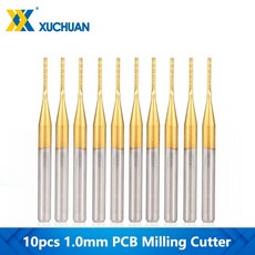 route bit티타늄 코팅 카바이드 PCB 밀링 커터 CNC 라우터 비트 기계 공구용 콘 엔드 밀 0.8-3.175mm 1, 26 10pcs 3.175mm, 10개