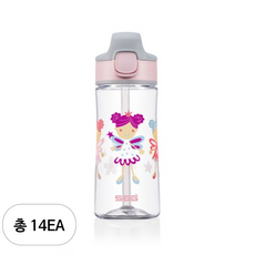 지그 미라클 트라이탄 키즈 워터 보틀, 페어리 프렌드, 450ml, 14세트