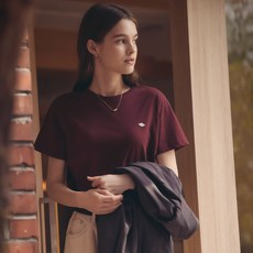 틸아이다이 Silket cotton half sleeve t-shirt_Burgundy565732 - 틸아이다이