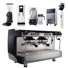 훼마 E98 UP 블랙 카페 창업 패키지 업소용 원두 커피 머신 (벨로즈 그라인더+핫워터 디스펜서+제빙기+블렌더+파라곤 SR6 정수필터)