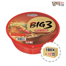 대용량 사발면 BIG3 김치면한도 팔 볶음 컵라면 1BOX (12컵), 셀링마켓 1