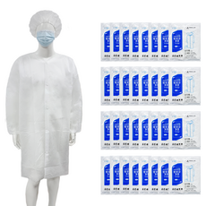 50벌 1박스 위생복 방문자가운 일회용 위생가운 실험실가운 실험복, 흰색(화이트), 50개