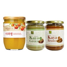 복음자리 사과잼 620g +카야하우스 카야잼 브라운400g +그린400g