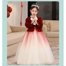 클로이클로젯 징글벨 주니어 여아 크리스마스 그라데이션 리본 예쁜 성탄절 드레스 485