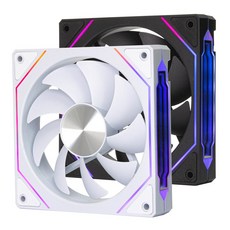 컴튜 프리즘 글로우 컴퓨터 쿨링팬 본체 리버스 팬 쿨러 120mm ARGB FAN, 화이트 - 정방향, 1개