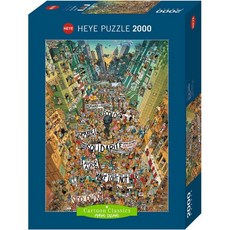 Heye 유레카 퍼즐 29820 2000 PC 시위 데가노 화이트 대형 Q1714443, 1개