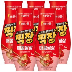 해찬들 고기 찍어 먹는 장 찍장 매콤쌈장, 300g, 5개