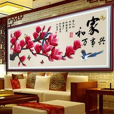 모란과목련십자수