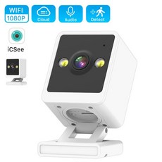ANBIUX 실내 와이파이 카메라 양방향 오디오 베이비 모니터 2MP 모션 감지 와이파이 감시 카메라 iCSee, 03 미국 플러그, 08 2MP No SD Card