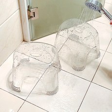 리빙블러썸 미끄럼 방지 목욕 의자 다용도 욕실 투명 스툴, 투명 2개입