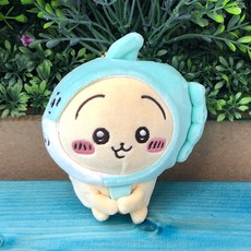 먼작귀 수족관 치이카와 우사기 하치와레 인형 키링 10cm 5종, 1개, 하늘색 만보우 우사기