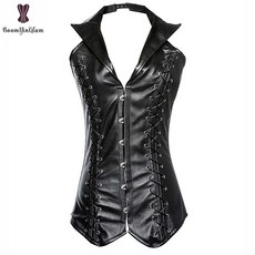 품질 코르셋 steampunk 코르셋 스틸 본드 허리 슬리밍 고르 셋 고딕 플러스 사이즈 가짜 가죽 코르셋 여성용 블랙 레드|뷔스티에 & 코르셋|