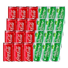 코카콜라+칠성사이다 미니캔 혼합 24개 학교 회사 단체 대량구매, 단품
